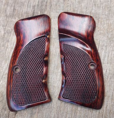 wood grips for CZ 75 Compact PCR P01 TRFC Wattle Red Checkered